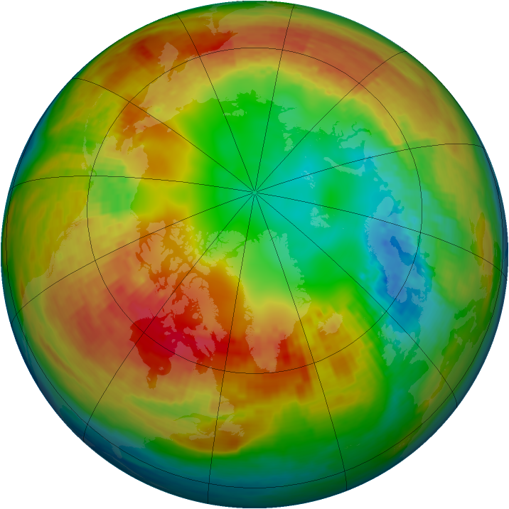 Arctic ozone map for 08 February 2003